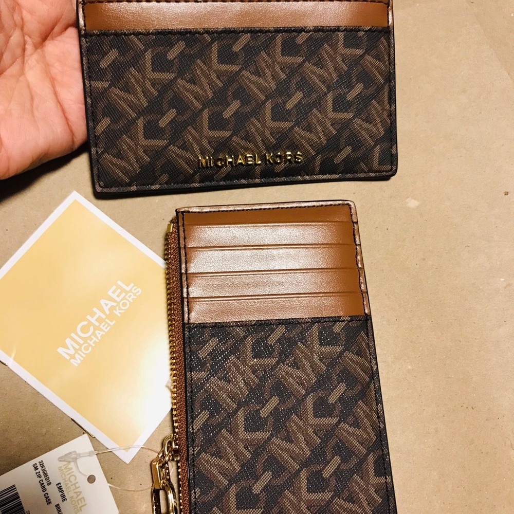 2Pcs. Michael Kors Signature Brown Key and Card Holder (selling 2Pcs.)